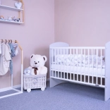 Pătuț pentru copii New Baby Leo alb/gri