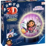 Ravensburger 3D puzzleball luminos Căsuța magică a lui Gabi 72 piese