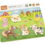 Puzzle din lemn cu animale - cu sunete