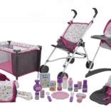 Set mare de accesorii pentru păpuși, 21 de piese