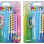 Lumânare party numărul 6 și 4 bucăți lumânări