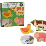 Petit Collage primele puzzle-uri animale de fermă