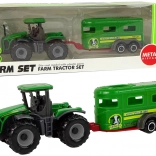 Tractor verde cu remorcă – set fermă pentru copii