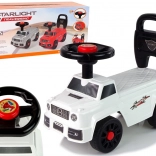 Jucărie de mers cu sprijin și claxon albă