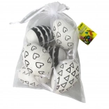 Ouă decorative din plastic alb-negru 4x6 cm