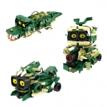 Set de construcție crocodil robotic 3‑în‑1 cu telecomandă