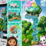 Set de construcție din cărămizi BRICK TRICK – Căsuța magică a lui Gabi: Grădina fermecată (34 piese) de la TREFL
