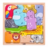 Puzzle din lemn cu animale exotice