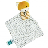 set cadou doudou vulpe cu păturică din bumbac bio 20 cm