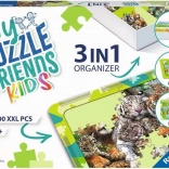 Set de asamblare puzzle Prietenii Mei Puzzle Kids 3în1 verde