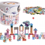 Construcție din lemn castel cu cavaleri pentru copii 3+