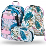 Set BAAGL Skate Leafs: rucsac, penar și săculeț