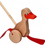 Rața din lemn de împins pentru copii