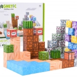 Blocuri de construcție magnetice 3D – set 88 piese