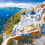 Pictură cu diamante Santorini 30 × 40 cm