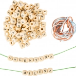 Mărgele din lemn cu litere small foot – set 300 buc