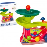 Fântână colorată cu topogan pentru mingi cu sunete