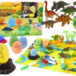 Set creativ ouă de dinozaur pentru pictat cu transportor