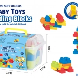 Set de cuburi de construcție moi 32 buc cu troller