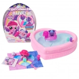 Hatchimals petrecere neon curcubeu la piscină cu animăluțe – piscină în formă de inimă și 2 ouă