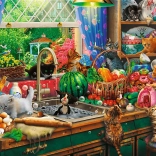 TREFL Puzzle Premium Plus: Ora de ceai cu pisicuțe jucăușe 1000 piese