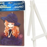 Pictură cu diamante – fată 15 × 20 cm cu suport