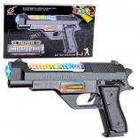 Jucărie pistol cu baterii cu lumini și sunete 24 cm