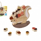 Bino joc de echilibru cu veveriță din lemn