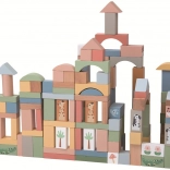 Cuburi din lemn pastel Safari 120 buc