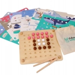 Joc motric din lemn cu biluțe – animalele Arcticii (ADAM TOYS)