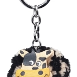 Breloc din lemn cu pompon vacă