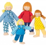 Păpuși din lemn – familie tânără GOKI (4 piese)