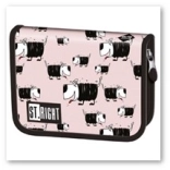 Penar școlar cu două clapete roz BAMBINO cu câini