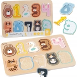 Puzzle clasic din lemn cu cifre Montessori 11 piese