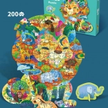 Puzzle Safari 200 piese pentru copii