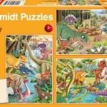 Puzzle dinozauri 3×24 piese