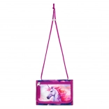 portofel la gât cu motiv unicorn