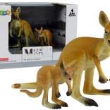 Set de 2 figurine cangur cu pui – animalele lumii