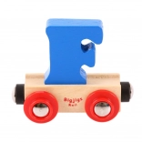 Vagon de lemn Bigjigs Rail cu litera F