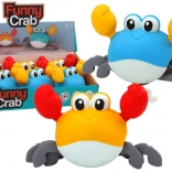 Jucărie pentru baie Crab cu cheiță merge înoată albastru galben