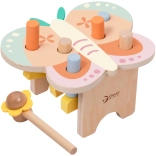 Măsuță de lemn cu creioane CLASSIC WORLD Montessori Fluture