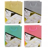 Geantă de cadou cu modele geometrice și efect de marmură 23 x 18 x 10,5 cm