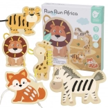 Classic World animale africane din lemn pentru șnuruire – 10 piese
