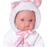 păpușă realistă bebeluș unicorn alb 21 cm