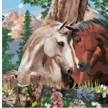 Pictură cu diamante Armonie ecvestră 30 × 40 cm