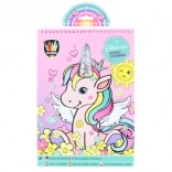 set de cărți de colorat și autocolante unicorn cu markere, 21 × 30 cm