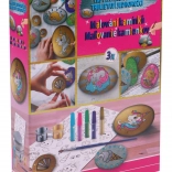 Pictură pe pietricele – unicorn sclipitor