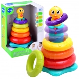 Piramidă interactivă de stivuire cu rățușcă, cu sunete și lumină