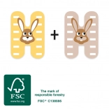 Literă din lemn H cu iepure