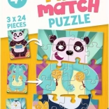 Ravensburger Mix & Match – animăluțe haioase, puzzle 3×24 piese